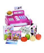 Doll Sized Cash Register Play Money Food Shopping Toy Sounds Light by So... - £17.02 GBP
