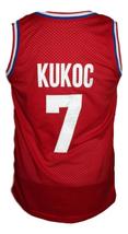 Toni Kukoc #7 Croatia Yugoslavia Custom Basketball Jersey New Sewn Red Any Size image 2
