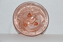 Vintage Footed Dish Bowl Pink Indiana Glass Bird of Paradise Pattern Tiara - £10.99 GBP