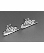 Nike Swoosh Silver - Plated Metal Stud Earrings, Pair, For Men or Women - €17,16 EUR