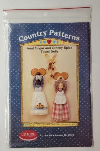 Aunt Sugar & Granny Spice Kitchen Towel Dolls Ozark Crafts Country Pattern #418 - £7.90 GBP