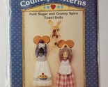 Aunt Sugar &amp; Granny Spice Kitchen Towel Dolls Ozark Crafts Country Patte... - $9.89