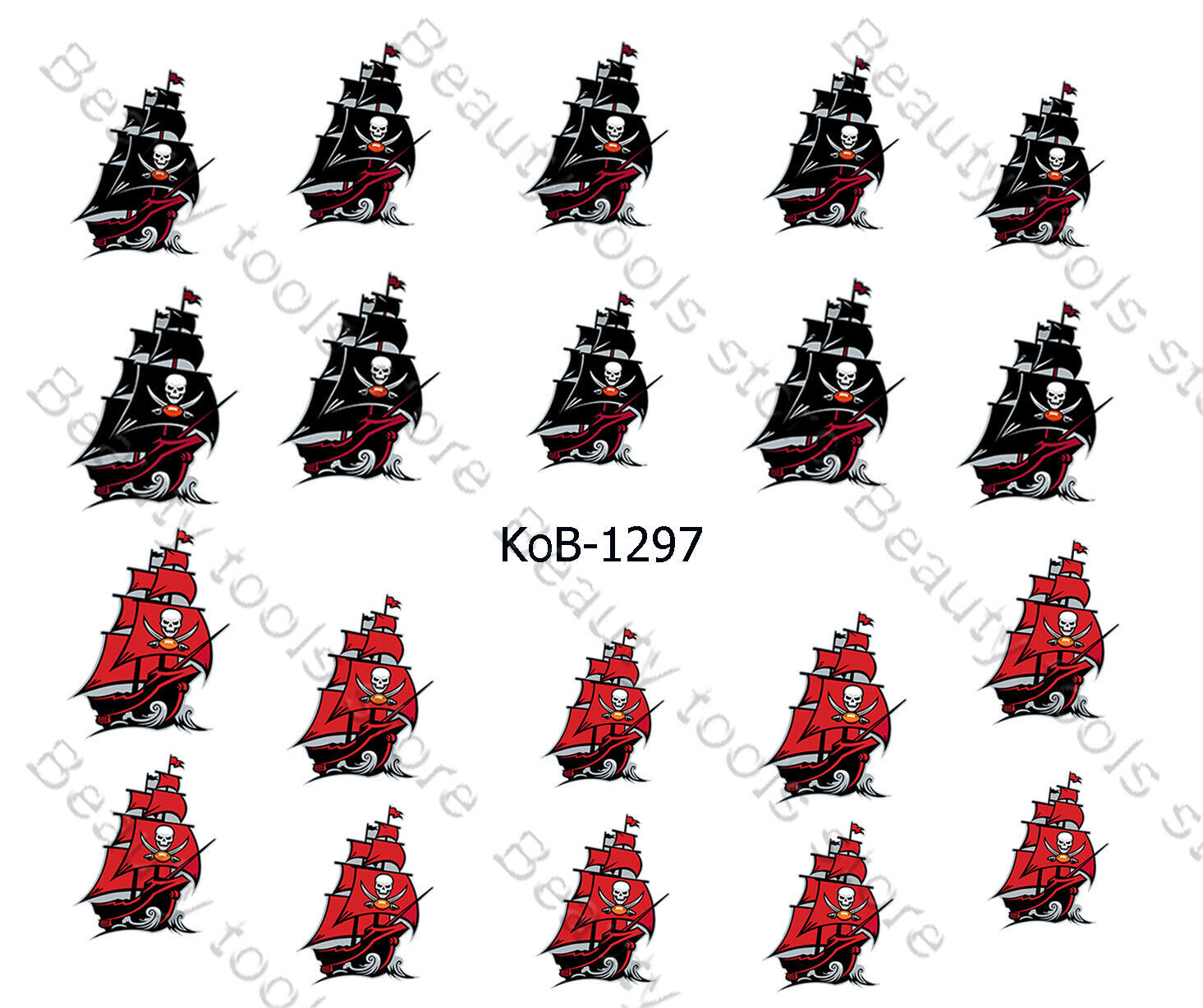 Nail Art Water Transfer Stickers Decal Pirate ship KoB-1297 - $2.99