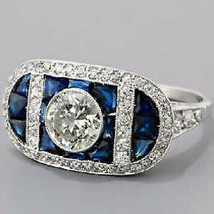 Art Deco 3.15Ct Round Cut Diamond 14k White Gold Finish Engagement Ring Size 9 - £115.41 GBP