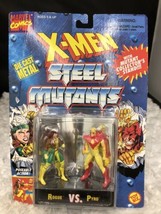 X-Men Steel Mutants Die Cast Metal Rogue vs. Pyro Poseable Figures ToyBiz 1994 - £27.96 GBP