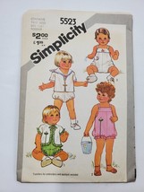 Simplicity 5523 Sewing Pattern Toddler Sunsuit Lined Jacket Vtg Cut Size... - $7.88