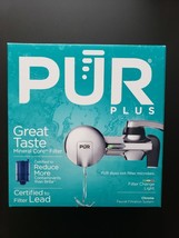New PUR PLUS Faucet Mount Water Filtration System w/ Filter Light Chrome pfm400h - £34.73 GBP