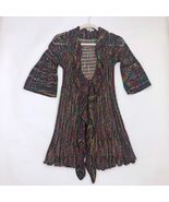 Kessley Womens Sweater Cardigan S/M Multicolor Knit Ruffles Bell Sleeve ... - $27.40 CAD