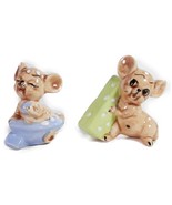 Vtg Hand Painted 2&quot; Bathroom Bathtub  Cheese Mice Mouse Figurines Soap Bar - $24.99