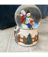 Children Building Snowmen Water Snow Globe plays We Wish You A Merry Chr... - $32.36