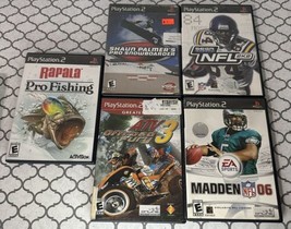PS2 Sports Game Lot Of 5 ATV, Rapala, Madden, NFL 2k2, Snowboarding! Sony WORKS - $18.69