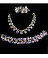 LIsner Parure - vintage necklace - ab Bracelet - clip on earrings - unsi... - $145.00