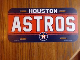 "HOUSTON ASTROS" MLB Baseball Souvenir Orange Plastic License Plate NWT $10 - $6.92