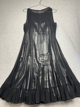 Rickie Freeman Teri Jon Sheer Silk Dress Womens Size 6 Metallic Formal Evening - £82.25 GBP