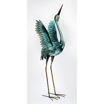 Metal Crane with Open Wings Garden Statue - $132.04