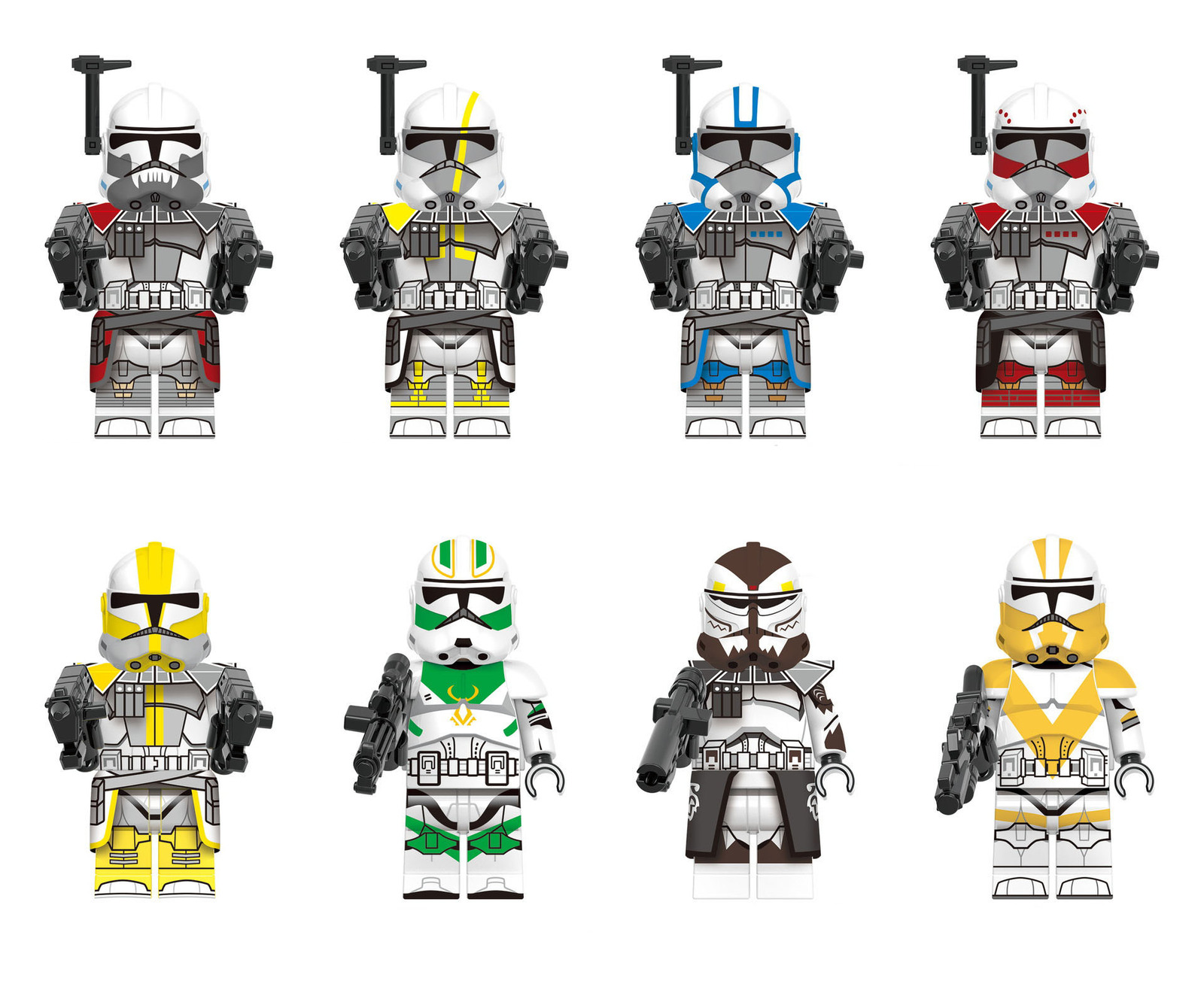 Star Wars Advanced Recon Force Scout Troopers (ARC) Commanders 8 Minifigures Lot