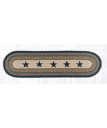 Earth Rugs OP-99 Black Stars Oval Patch Runner 13&quot; x 48&quot; - £38.75 GBP