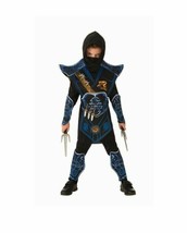NEW Blue Battle Ninja Costume Halloween Boys Medium 8 Shirt Pants Tabard... - £11.85 GBP