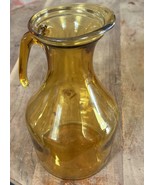 Amber Glass Pitcher 9&quot; Italy Carafe 40oz Wine at the Table Vintage - €18,24 EUR