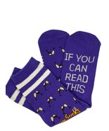 Funny Purple Socks &quot;If You Can Read This Bring Me Wine&quot; NWOT - $10.52 CAD