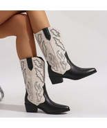 Point Toe Block Heels Boots - $130.36 CAD