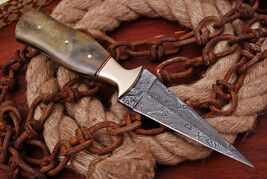 AUTHENTIC Double-Edged Damascus steel Dagger boot Knife x341 - $23.72