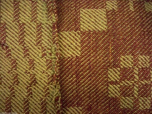 Jacquard Coverlet Pennsylvania Antique 19th C  Brown Green WOOL 36x72 Item image 5