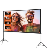Projector Screen 120 In with Stand Outdoor Movie Screen Wrinkle-Free HD ... - $1,387.26 MXN