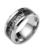 8mm Silver World of Warcraft Ring Titanium Steel Band Rings for Men - £18.07 GBP