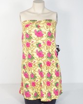 Baby Phat Bandeau Terry Dress Swim Cover Yellow Pink Floral Design Woman... - £39.30 GBP