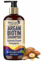 WishCare® Argan Oil Biotin Shampoo - Restorative Formula - Free from Mineral Oil - £22.05 GBP