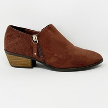 Dr. Scholl&#39;s Womens Brown Faux Suede Embossed Comfort Side Zip Booties, Size 6.5 - £19.46 GBP