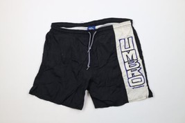 Vintage 90s Umbro Mens Medium Spell Out Lined Running Soccer Shorts Nylon Black - £46.67 GBP