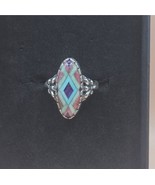 Vintage Carolyn Pollack Sterling Silver Inlay  Ring Size 10 1/2 - $205.15 CAD