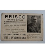 Vtg Business Card Prisco State Bank NY Ephemera - €11,07 EUR