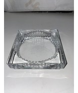 Vintage Very Heavy Thick Clear Glass Square 5’ Ashtray Tobacco - £9.52 GBP