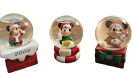 Lot Of 3 JCPENNYS Disney Micky Mouse Mini Christmas Snowglobes 2002, 200... - $13.99