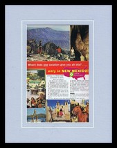 1964 New Mexico Travel Tourism Framed 11x14 ORIGINAL Vintage Advertisement - $44.54
