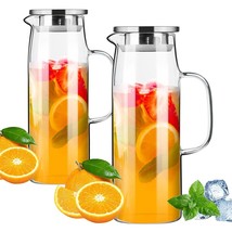 2 glass water bottles with lids, 50 ounces/1.5 liters, cold and hot resi... - $458.22 MXN