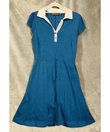 NWT Retro Polo Mini Dress New York &amp; Company Womens Size S Cap Sleeve Bl... - $27.09