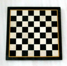 14&quot; Chess Board Game Handmade Mosaic Inlay Stone Art Square Chess Table ... - $226.63