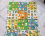 Vintage Handmade Crocheted Granny Square Afghan Lap Blanket Lace Edged 9... - $41.93