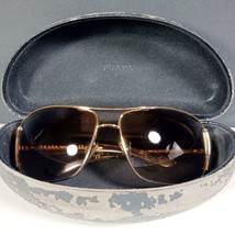 Prada SPR 74G 115 Gold/Clear/Brown Unisex Shield Sunglasses w/Case - £82.55 GBP
