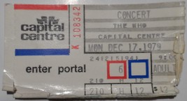 THE WHO 1979 The Capital Centre Landover Maryland Ticket Stub Vintage VG... - £10.04 GBP