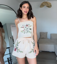 ZARA BNWT 2025. ECRU EMBROIDERED TOP SHIRT BLOUSE. 5107/077/712 - $67.61