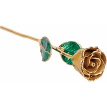 Lacquered Yellow Tooaz Coloured Rose with Gold Trim - $169.00