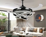 Modern Crystal Diy Ceiling Fan Light Remote Control, 42&quot; Invisible Ceili... - £189.93 GBP