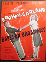 Judy Garland,Mickey Rooney (Babesbon Broadway) ORIG,1941 Movie Sheet Music - £98.79 GBP