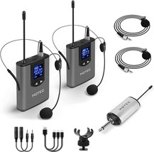 Hotec Wireless System with Dual Headset Microphones/Lavalier Lapel Mics and - $96.99