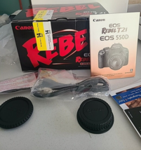 Canon EOS Rebel T2i Empty Box Manual Original Cables Lens Cap CDs ONLY See Pic - $28.04